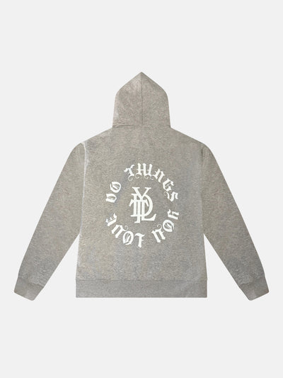 SIGNATURE GREY ZIPPED HOODIE