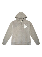 SIGNATURE GREY ZIPPED HOODIE