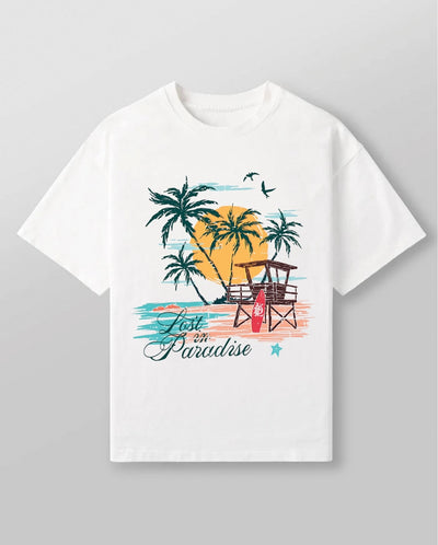 WHITE LOST IN PARADISE T-SHIRT